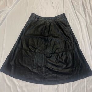 Zara Black A-Line Faux Leather Skirt